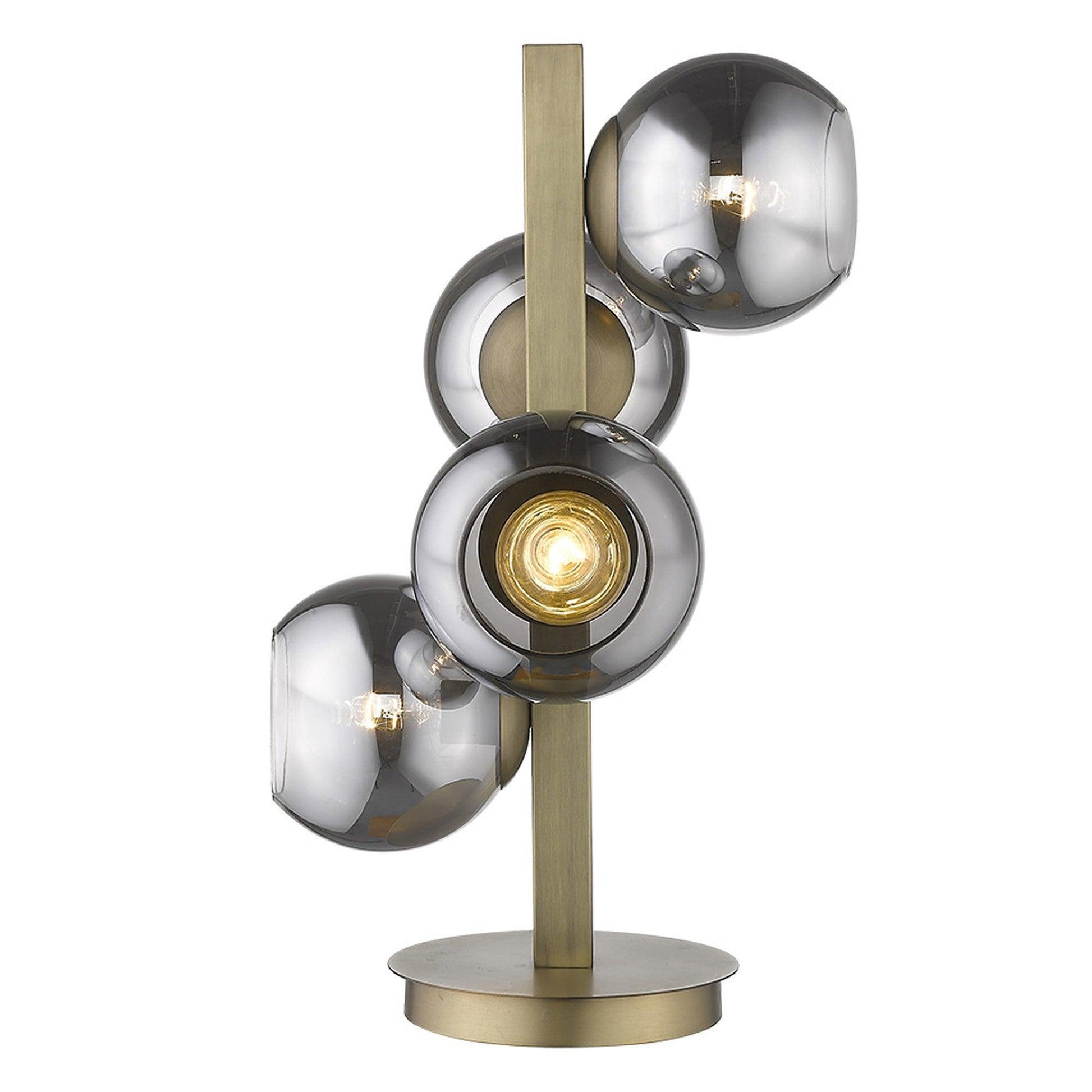 Lunette 4-Light Aged Brass Table Lamp - AFS