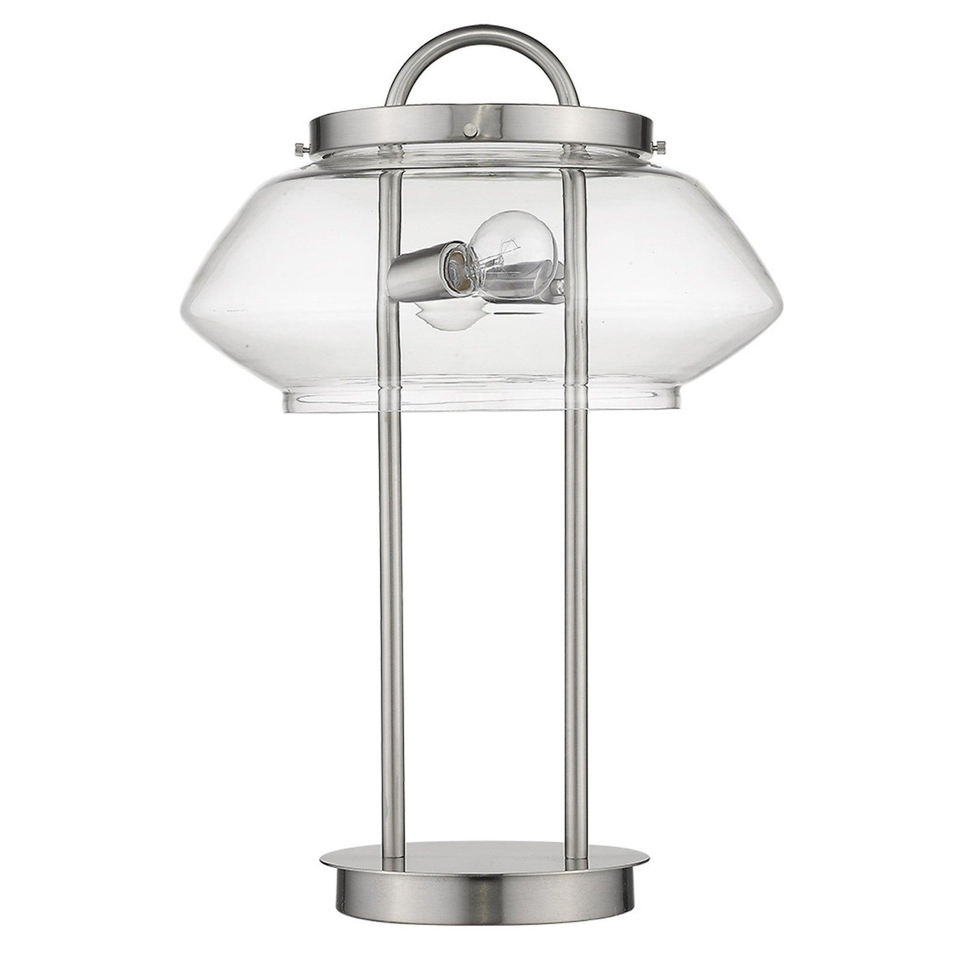 Garner 2-Light Satin Nickel Table Lamp - AFS