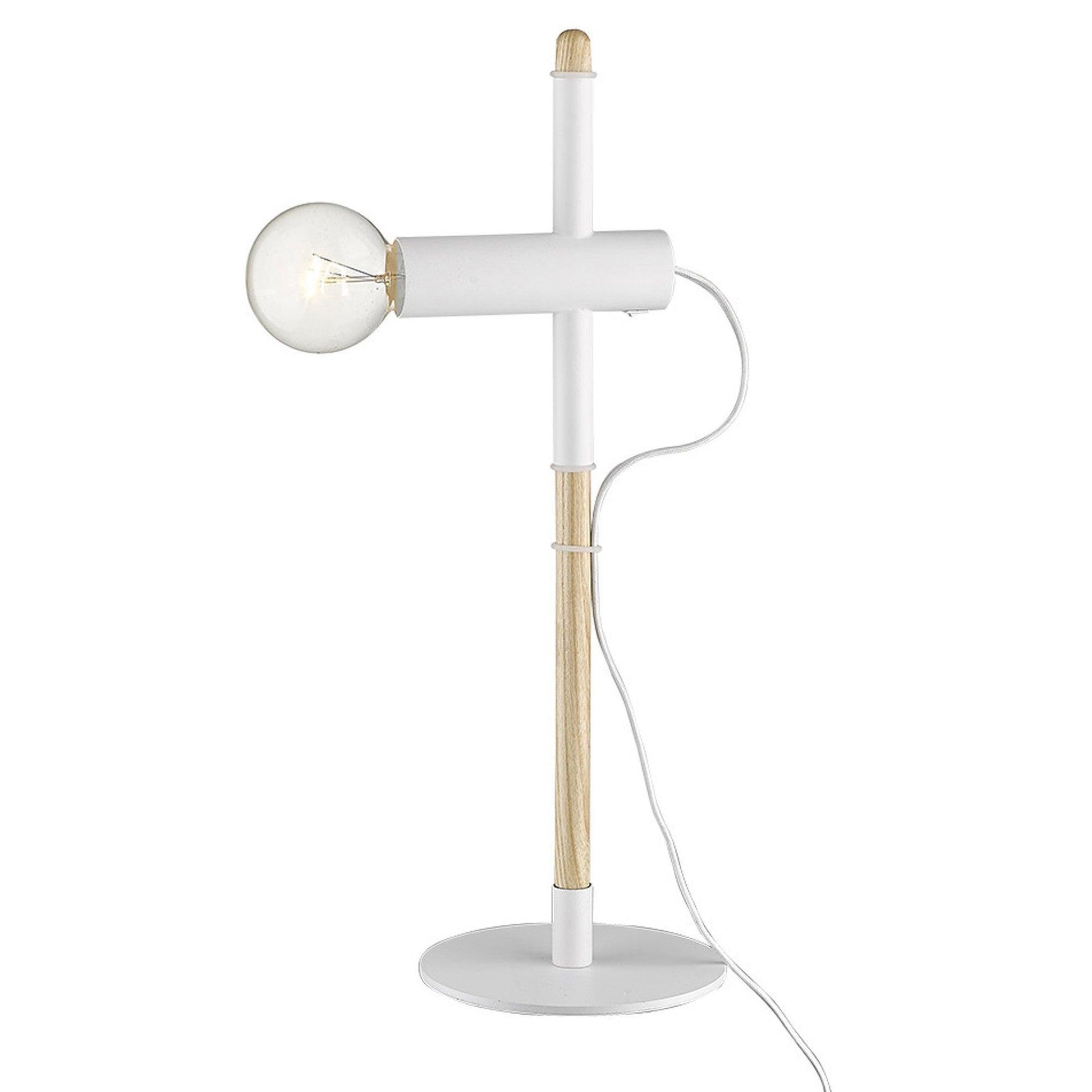 Minimalist White Wooden Table Lamp - AFS