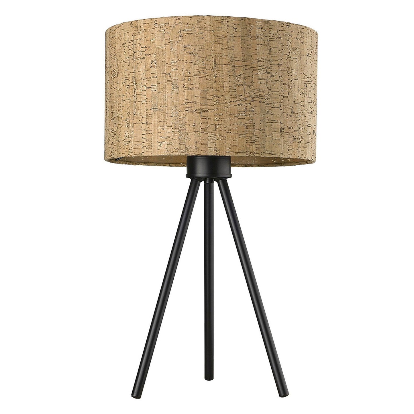 21.8" Matte Black Cork Shade Table Lamp - AFS