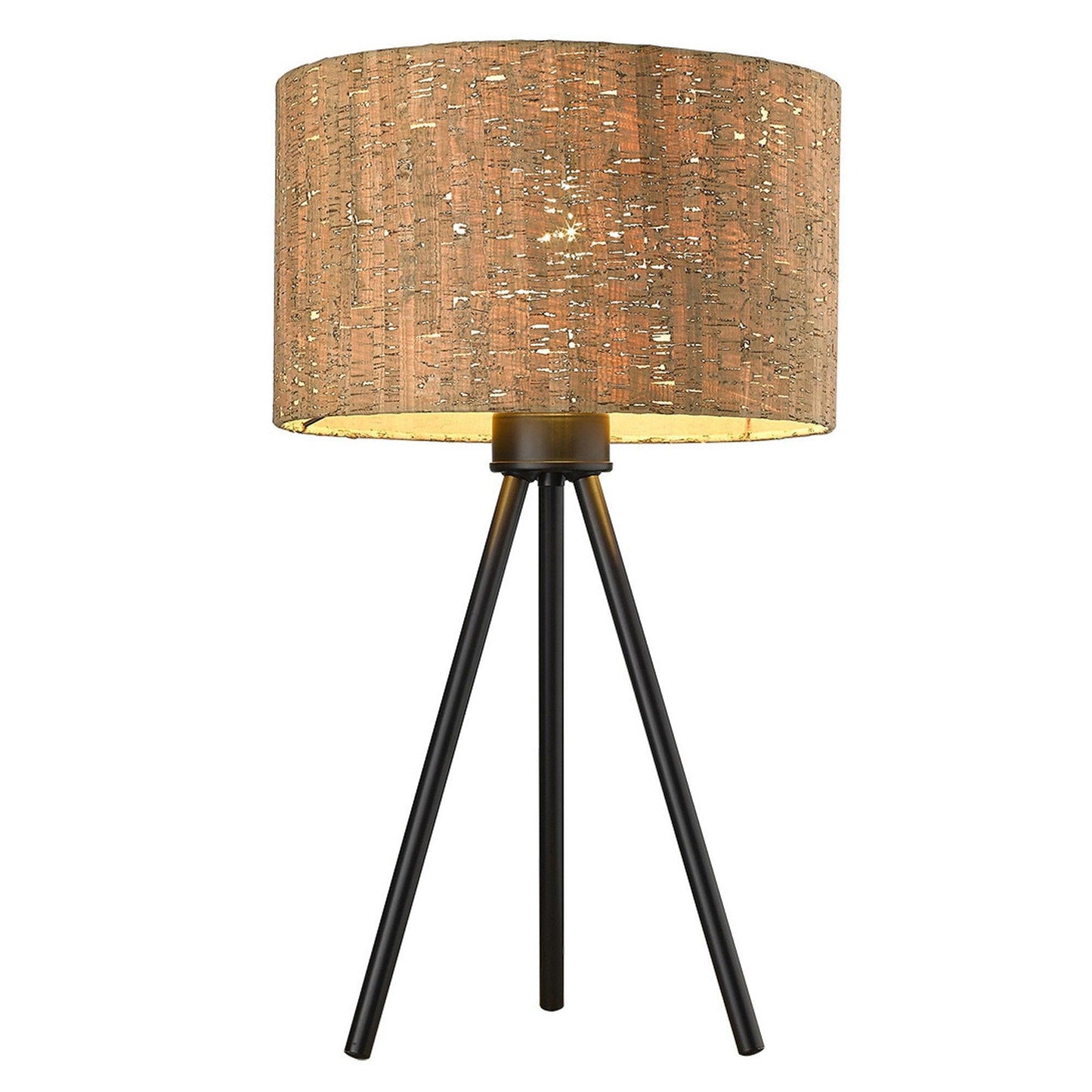 21.8" Matte Black Cork Shade Table Lamp - AFS