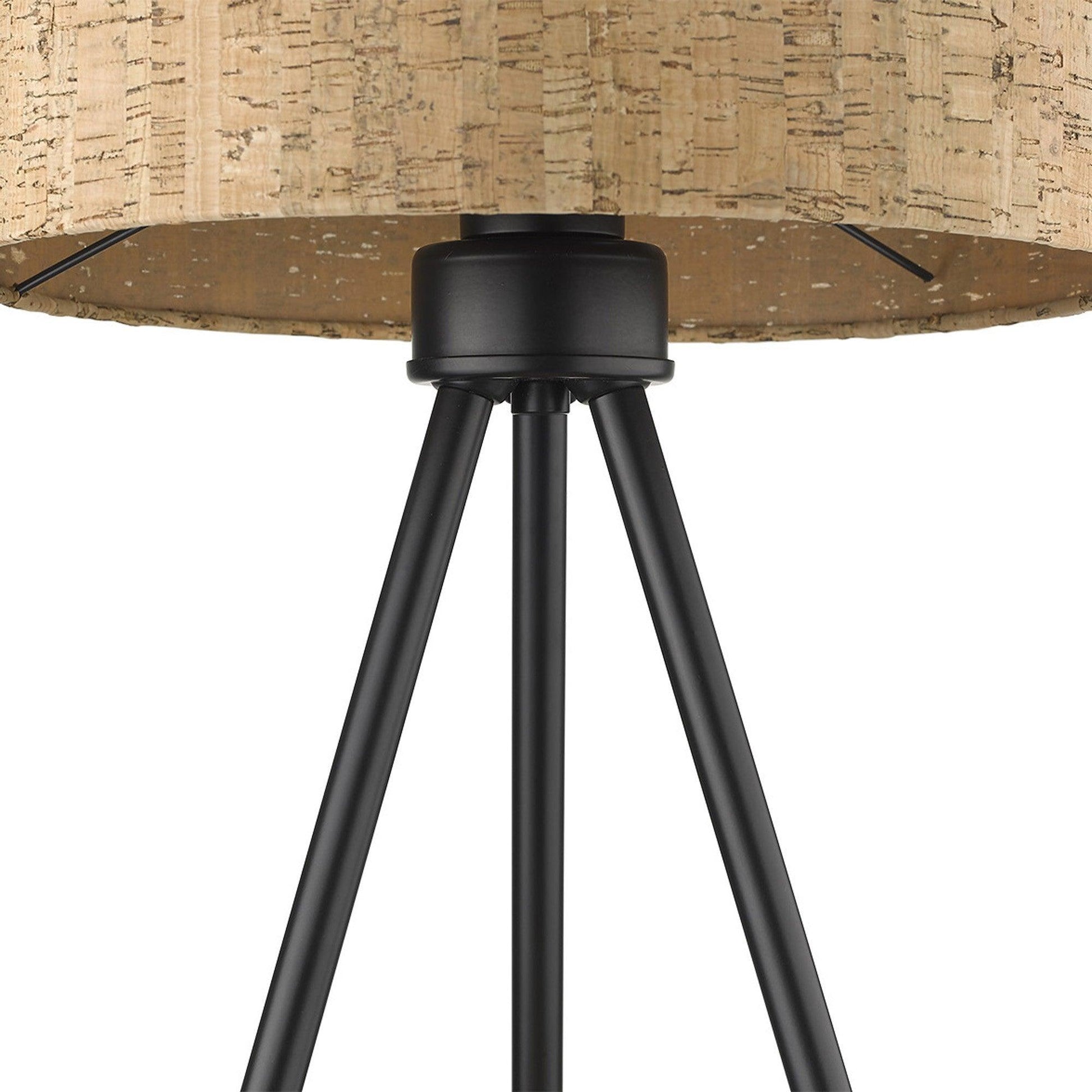 21.8" Matte Black Cork Shade Table Lamp - AFS