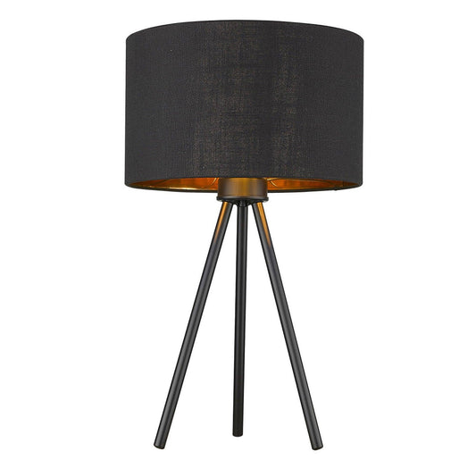 Matte Black and Black Fabric Table Lamp - AFS