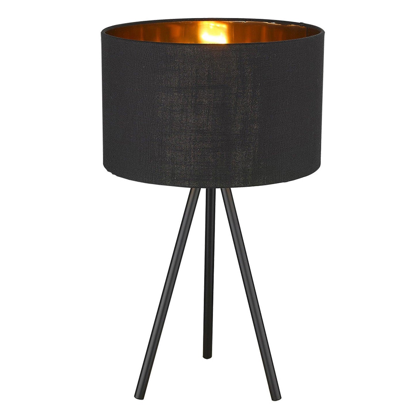 Matte Black and Black Fabric Table Lamp - AFS