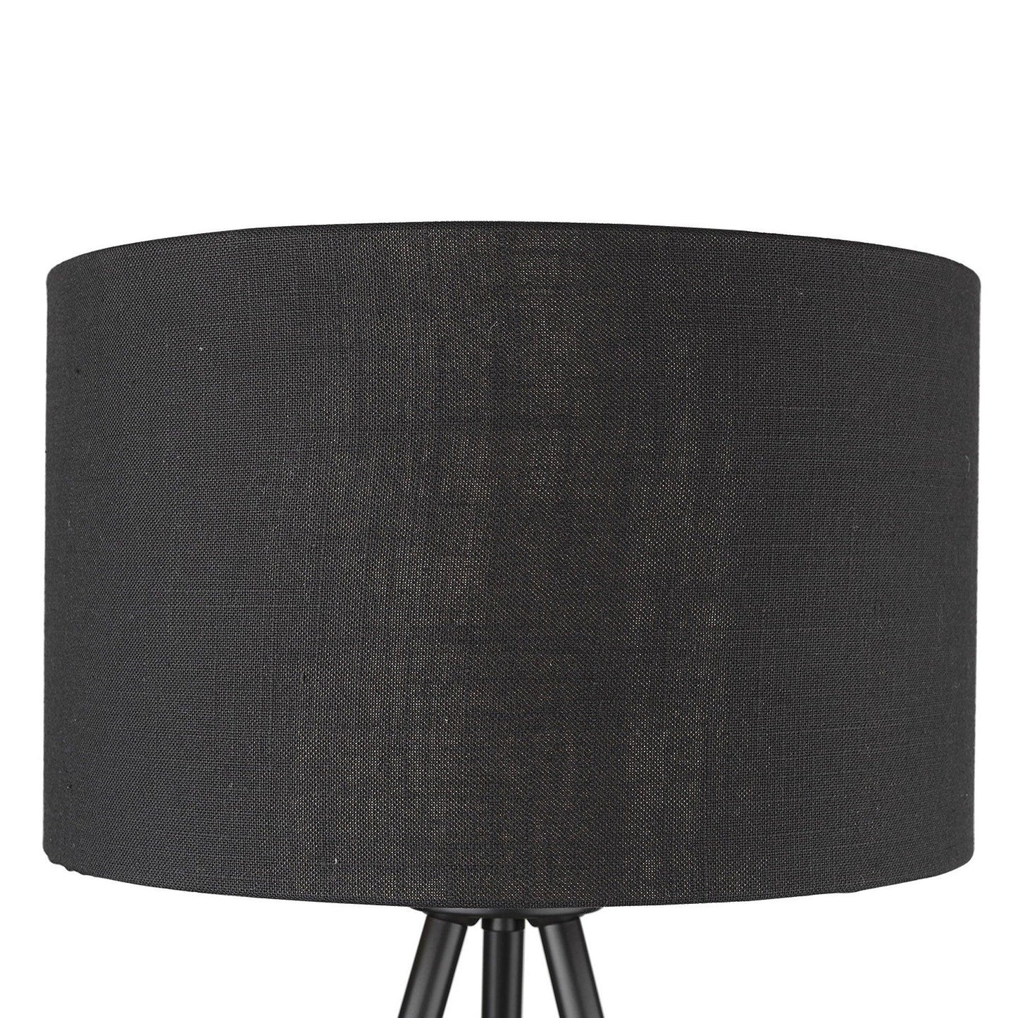 Matte Black and Black Fabric Table Lamp - AFS