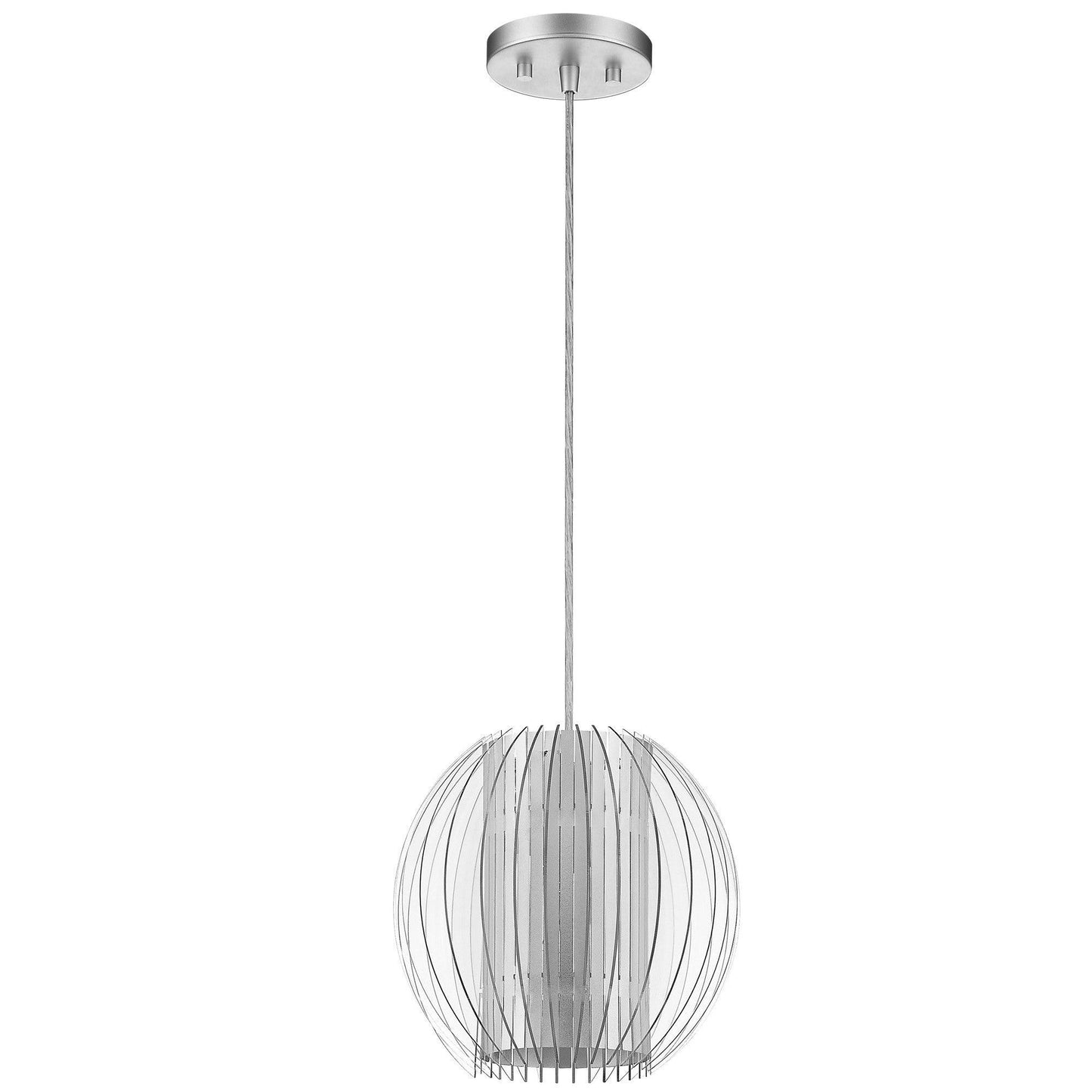 Acrylic and Steel Shade Hanging Globe Light - AFS