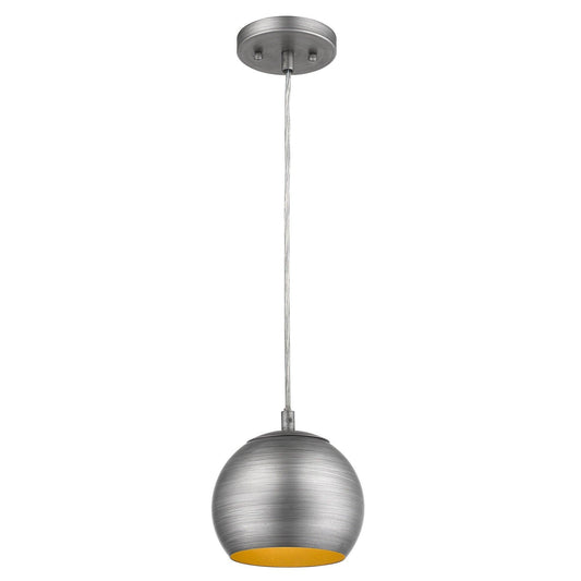 Light Gray and Gold Hanging Dome Light - AFS