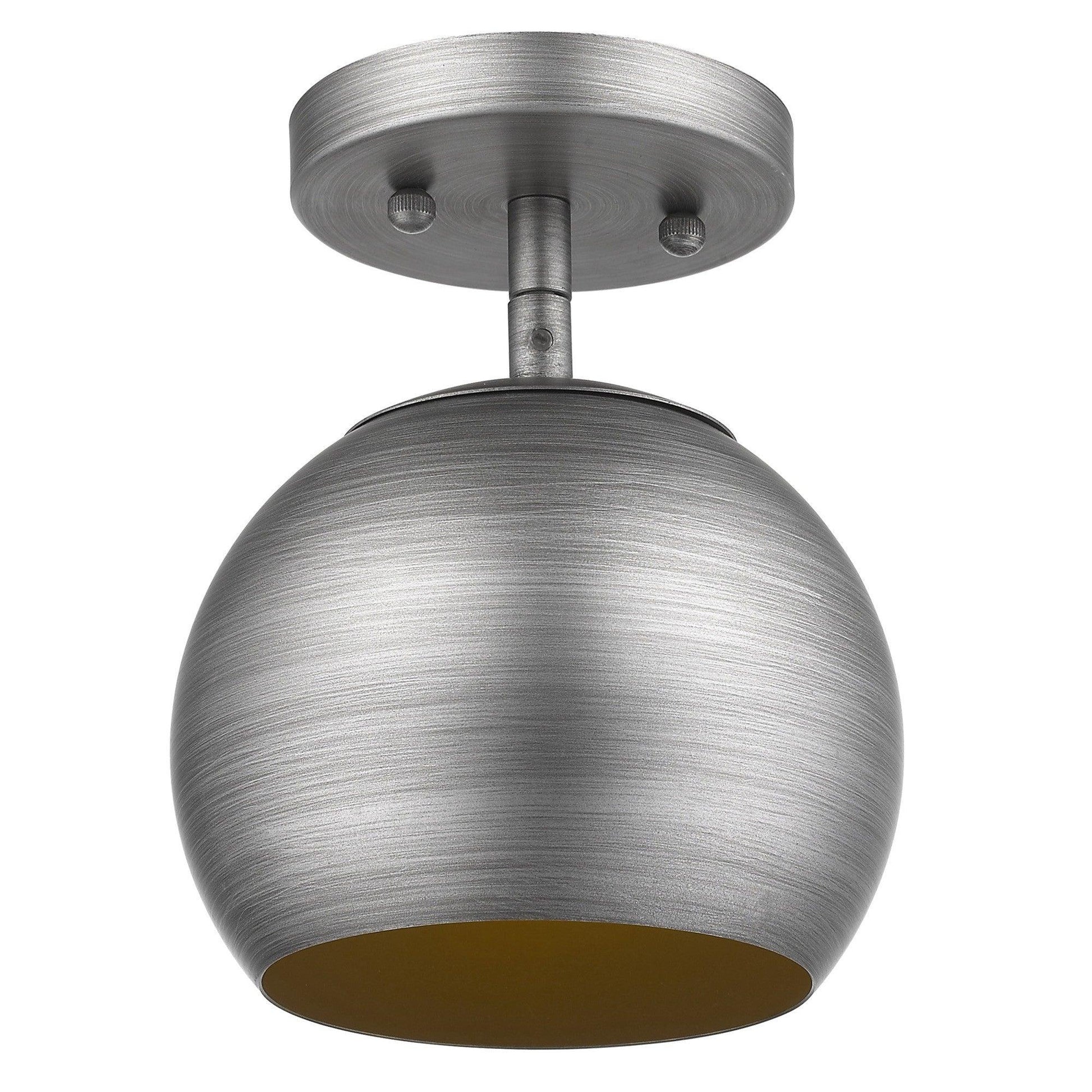 Light Gray and Gold Hanging Dome Light - AFS