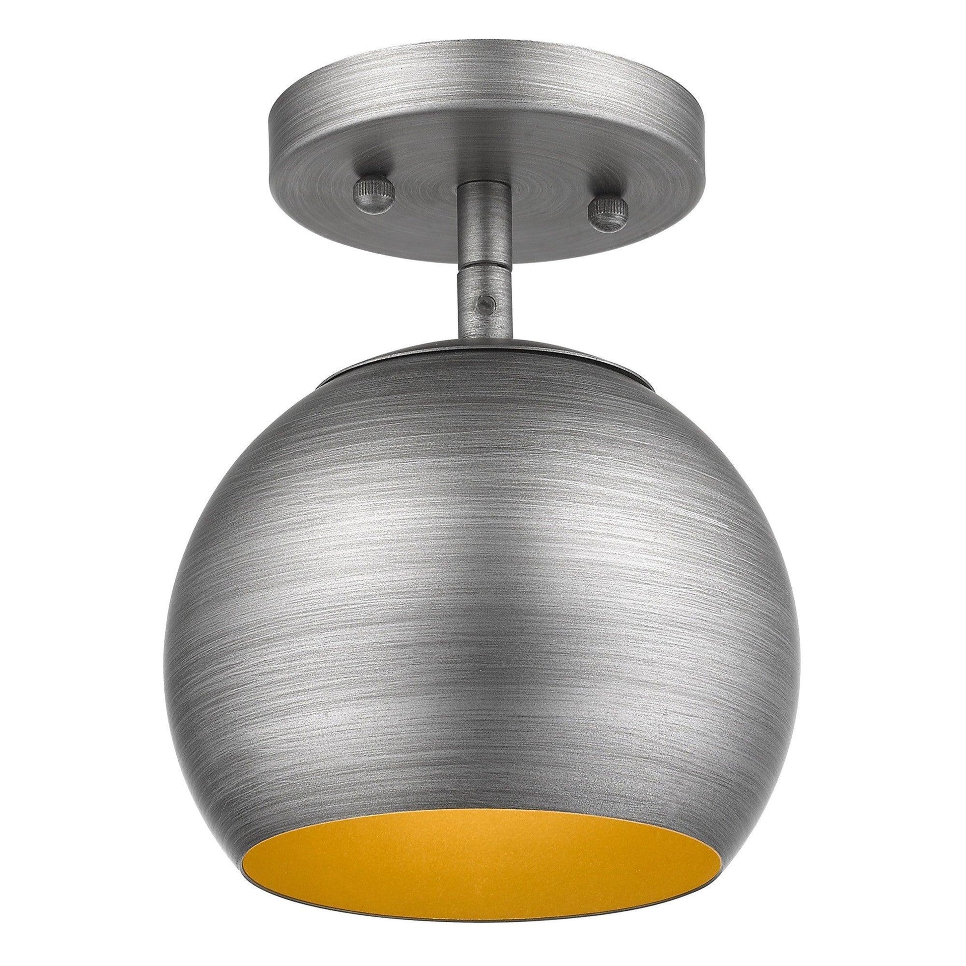 Light Gray and Gold Hanging Dome Light - AFS