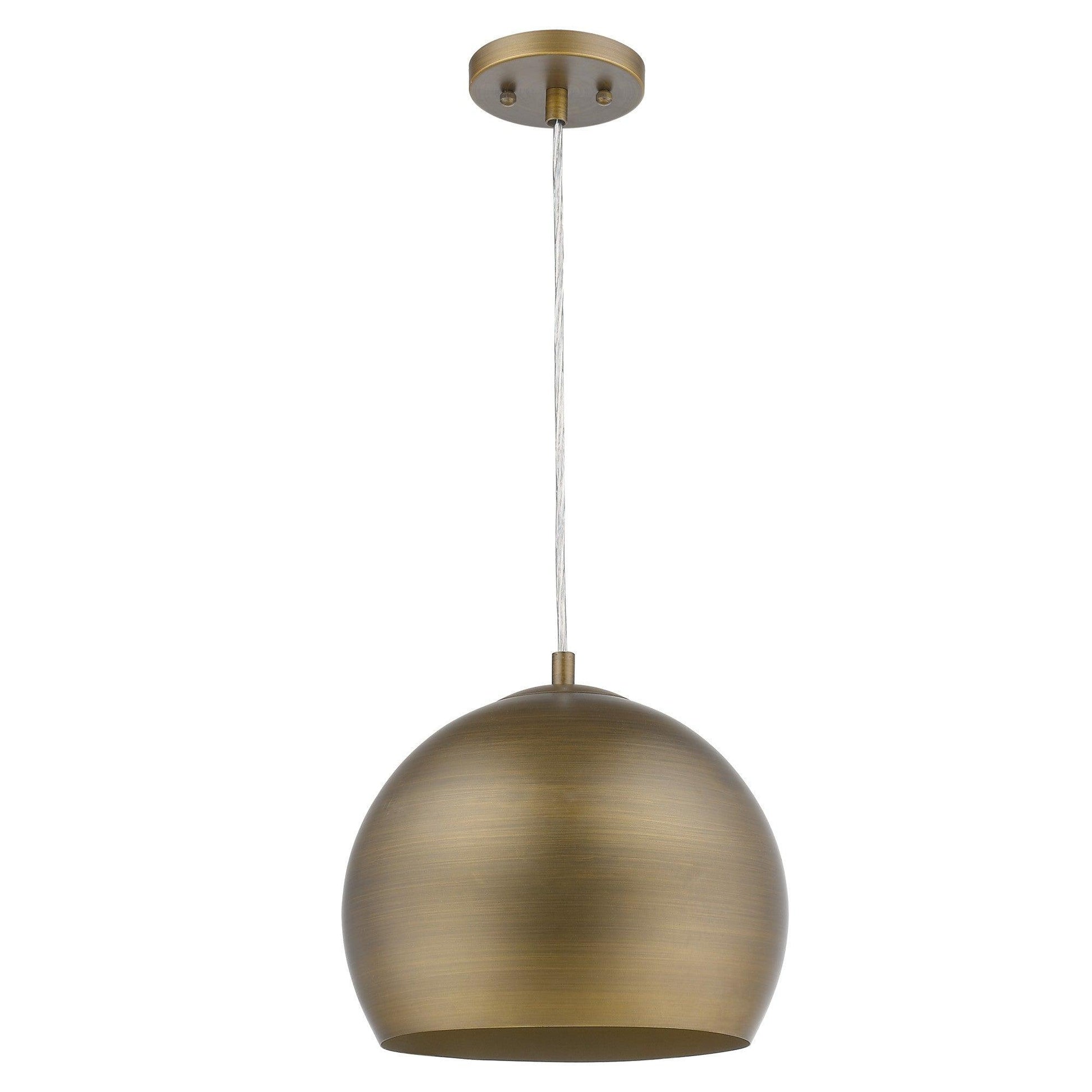 Latitude 1-Light Hand Painted Antique Gold Pendant With Gold Interior Shade - AFS