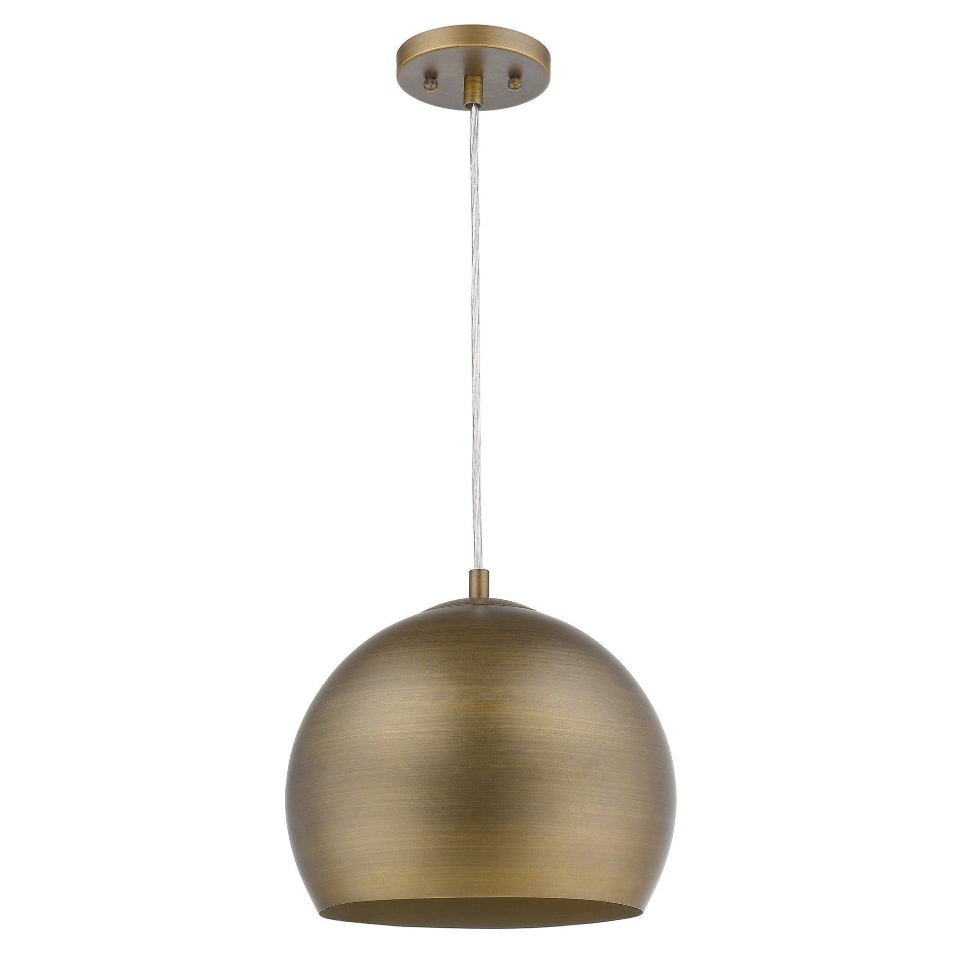 Latitude 1-Light Hand Painted Antique Gold Pendant With Gold Interior Shade - AFS