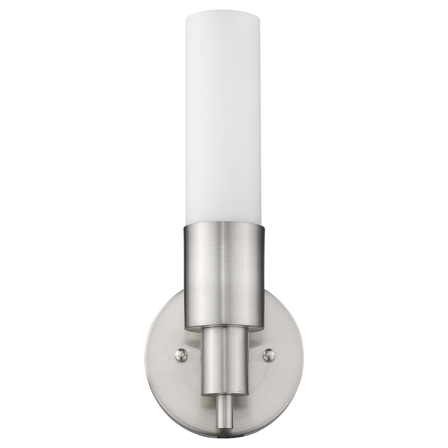 Silver Narrow Wall Light with Frosted Glass Shade - AFS