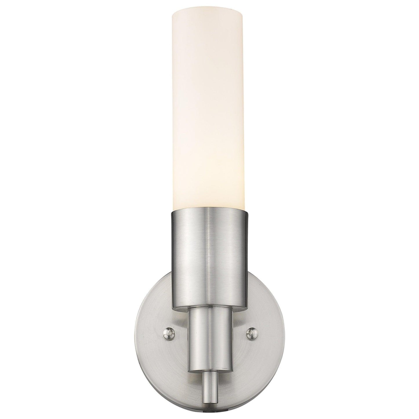 Silver Narrow Wall Light with Frosted Glass Shade - AFS