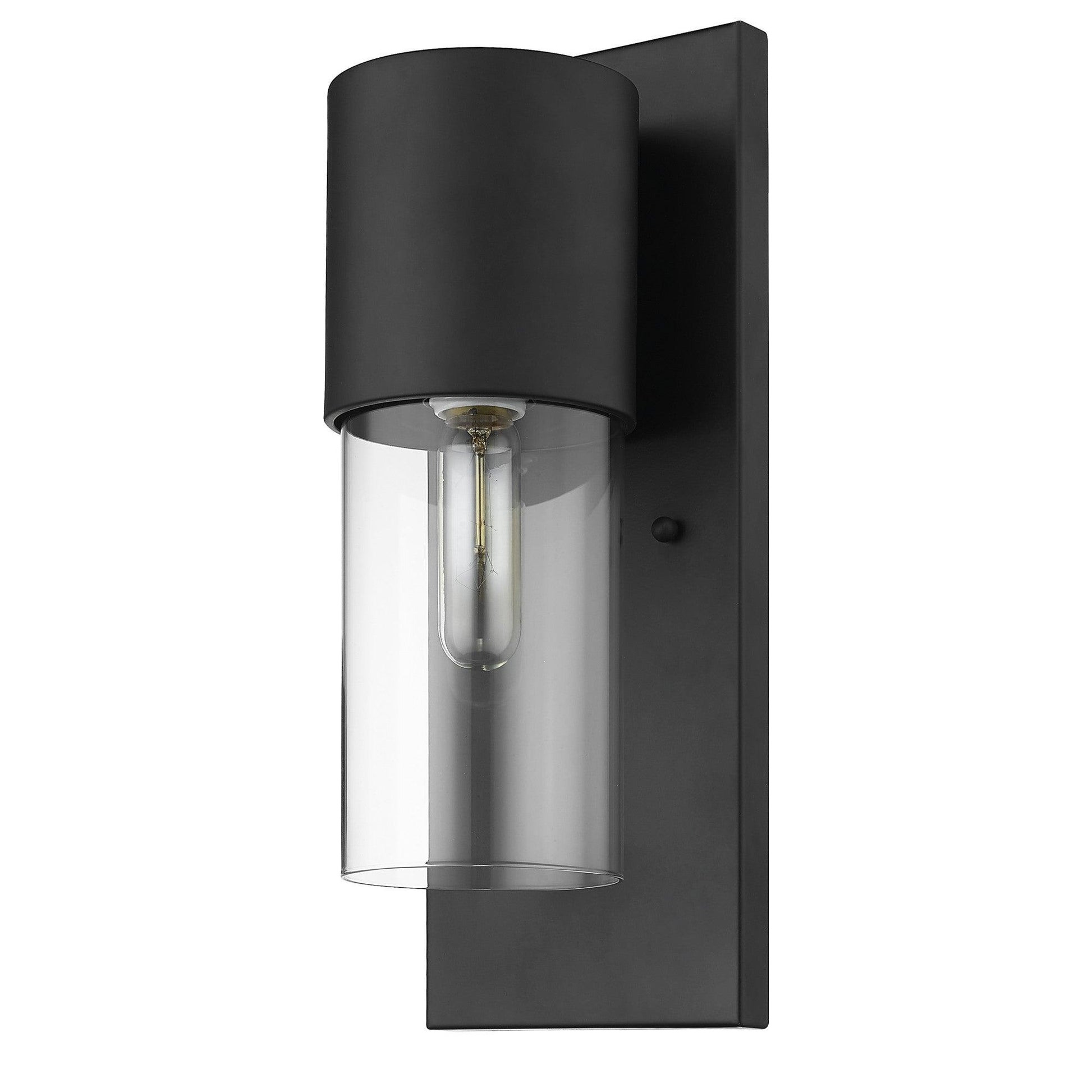 Contemporary Matte Black and Glass Wall Light - AFS