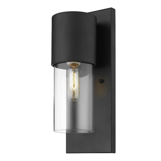 Contemporary Matte Black and Glass Wall Light - AFS