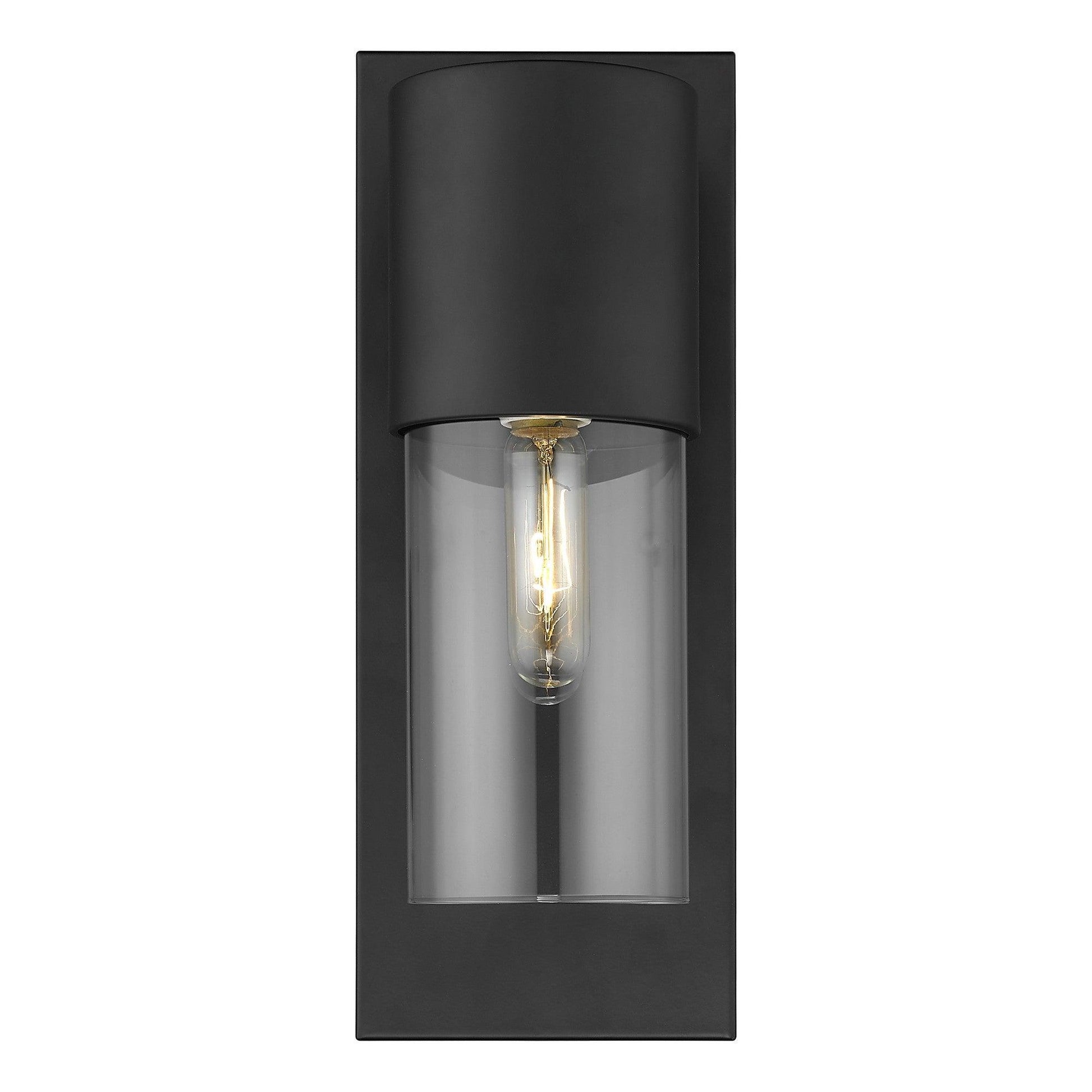 Contemporary Matte Black and Glass Wall Light - AFS