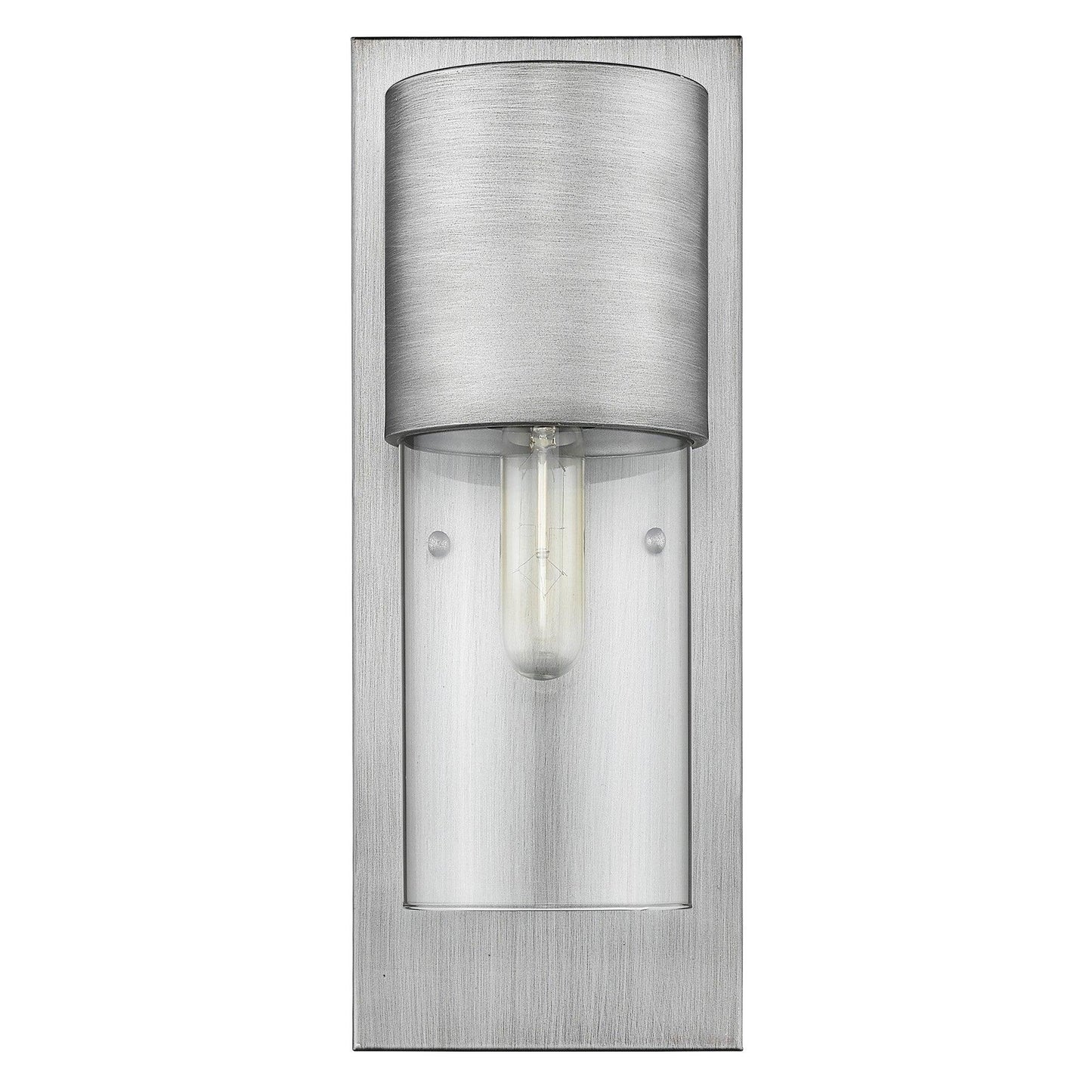 Contemporary Brushed Silver and Glass Wall Light - AFS