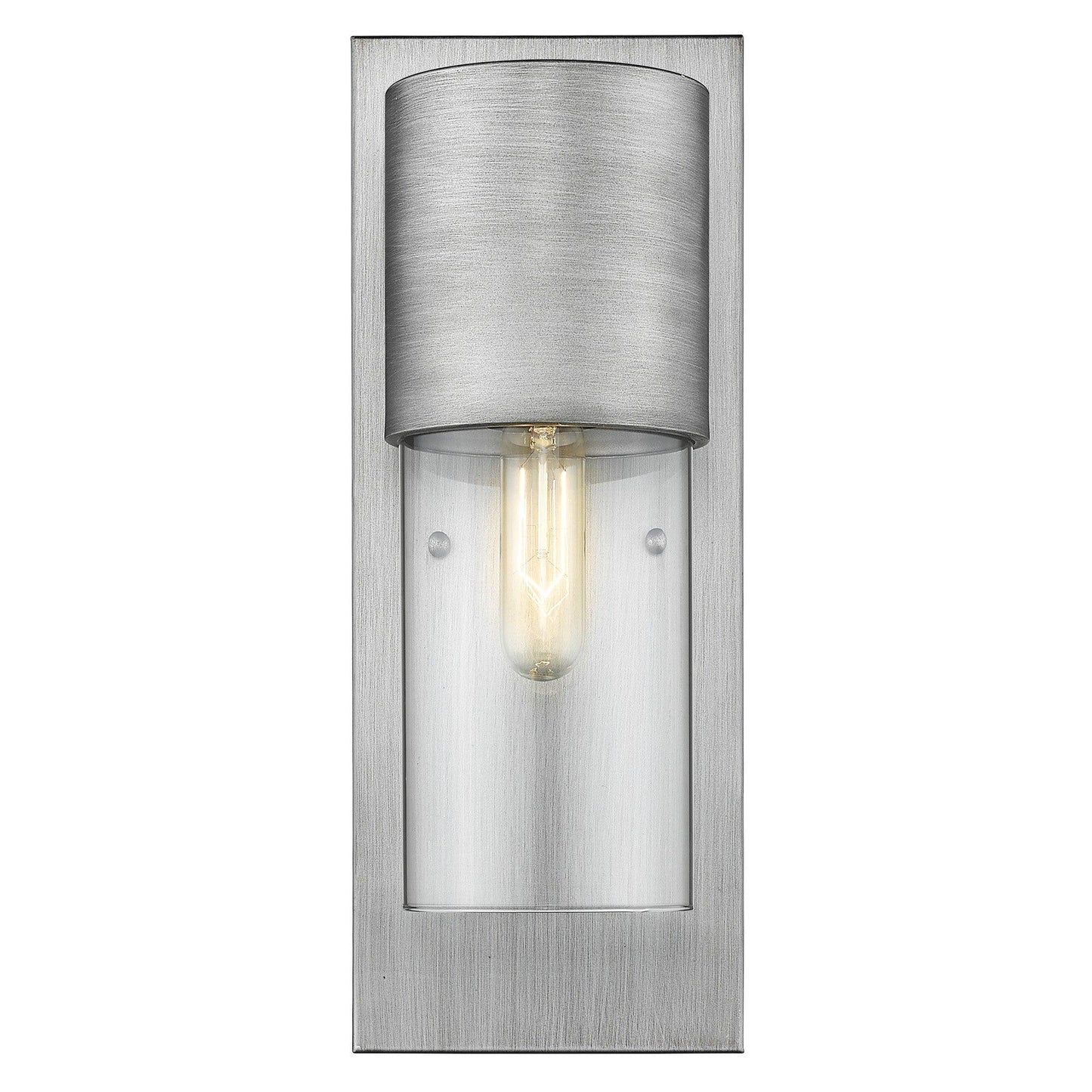 Contemporary Brushed Silver and Glass Wall Light - AFS