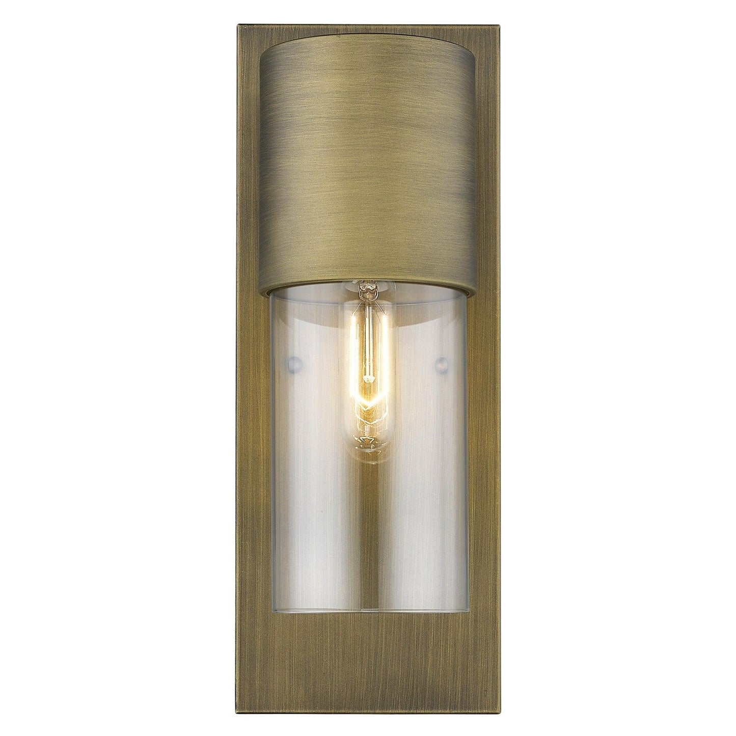 Contemporary Brushed Gold and Glass Wall Light - AFS