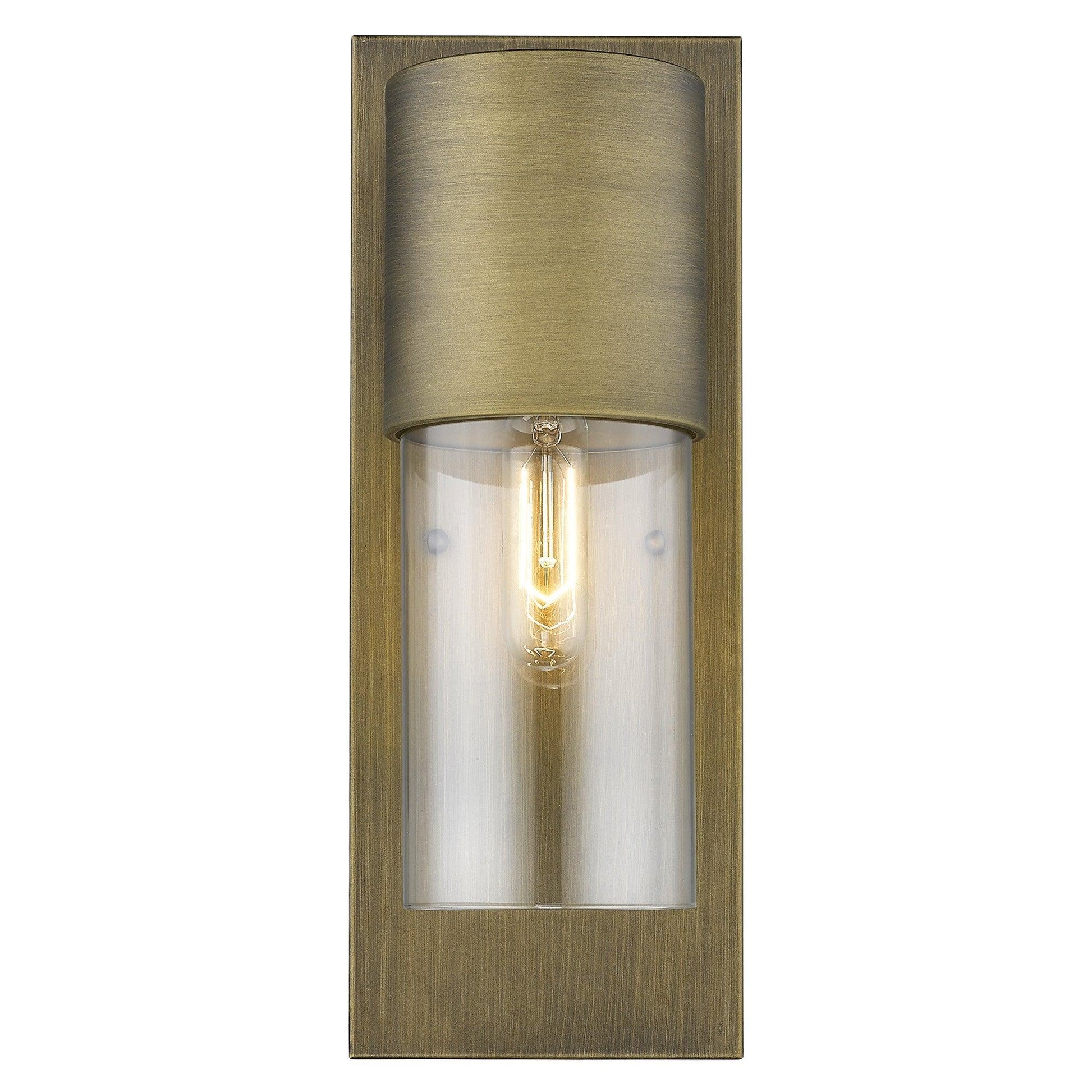 Contemporary Brushed Gold and Glass Wall Light - AFS