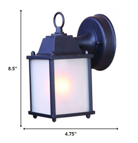 Matte Black Hanging Frosted Glass Lantern Wall Light - AFS