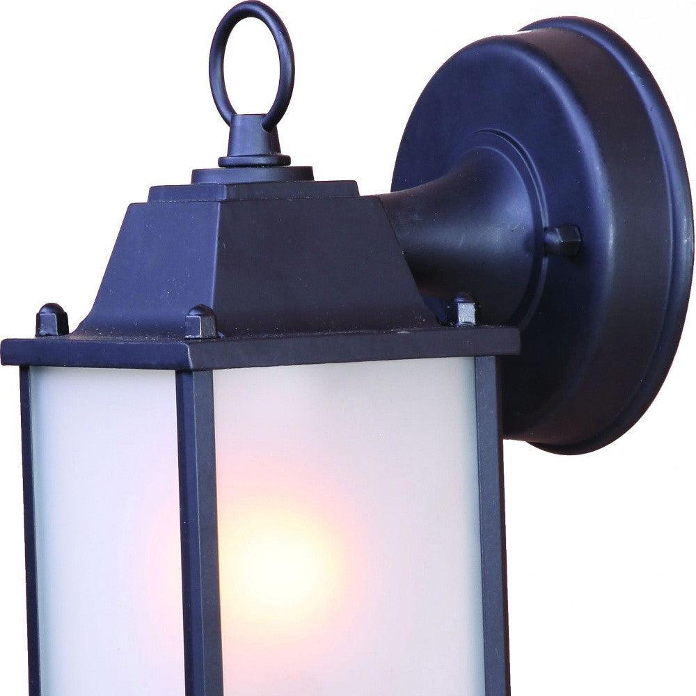 Matte Black Hanging Frosted Glass Lantern Wall Light - AFS