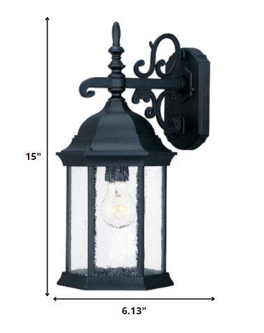 Petite Matte Black Domed Hanging Lantern Wall Light - AFS