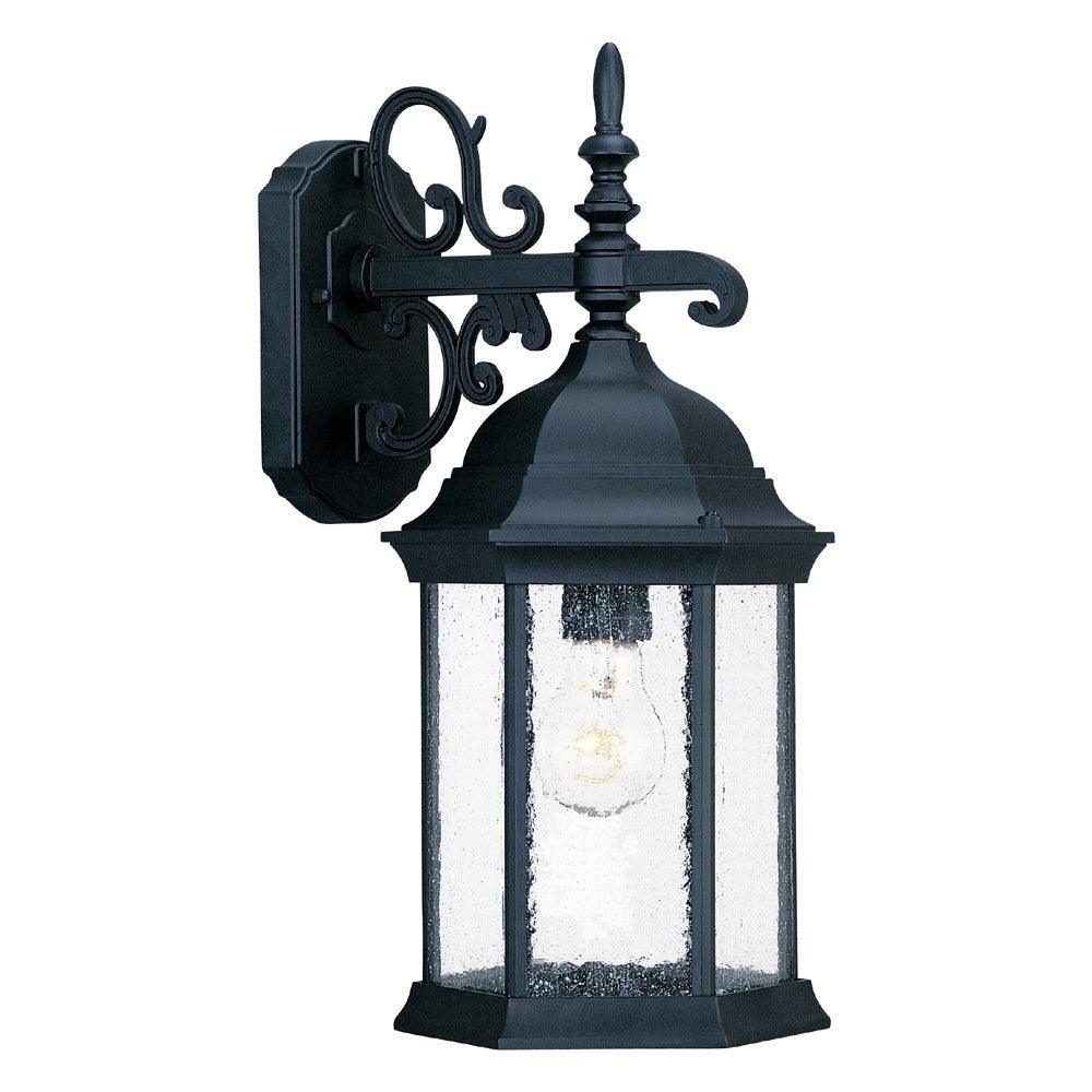 Petite Matte Black Domed Hanging Lantern Wall Light - AFS