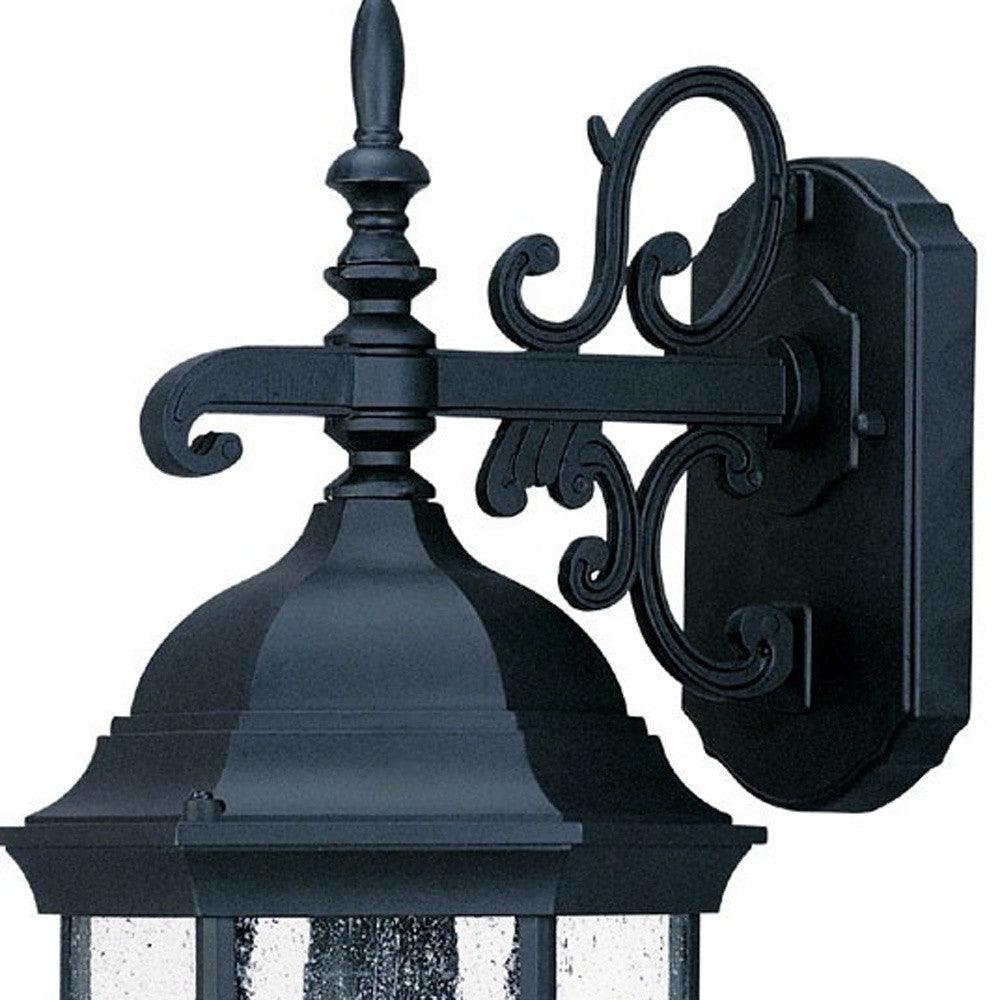 Petite Matte Black Domed Hanging Lantern Wall Light - AFS