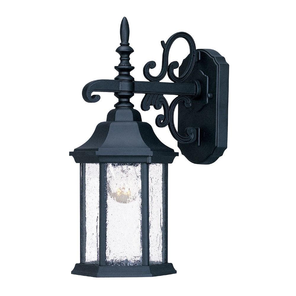 Narrow Matte Black Domed Hanging Lantern Wall Light - AFS