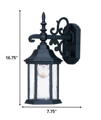 Narrow Matte Black Domed Hanging Lantern Wall Light - AFS