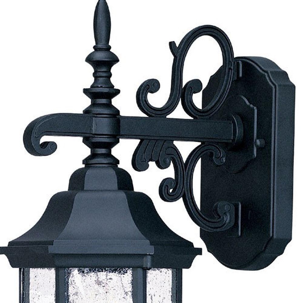 Narrow Matte Black Domed Hanging Lantern Wall Light - AFS