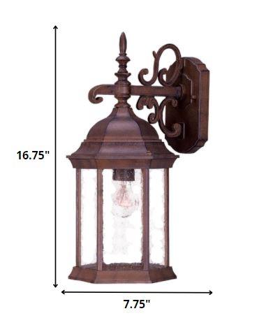 Narrow Brown Domed Hanging Lantern Wall Light - AFS