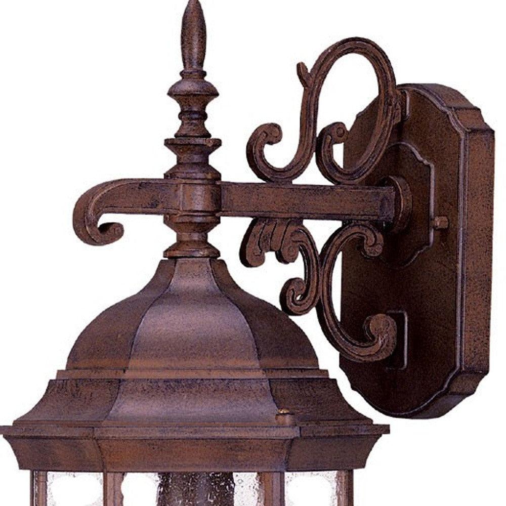 Narrow Brown Domed Hanging Lantern Wall Light - AFS