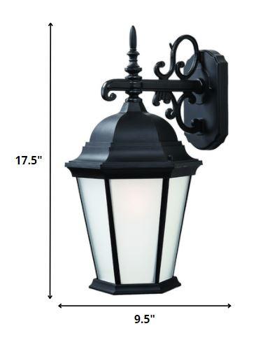 Matte Black Domed Hanging Lantern Wall Light - AFS