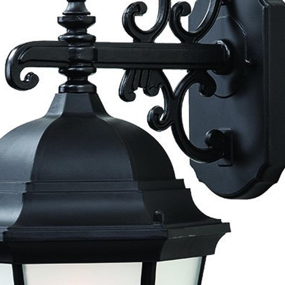 Matte Black Domed Hanging Lantern Wall Light - AFS