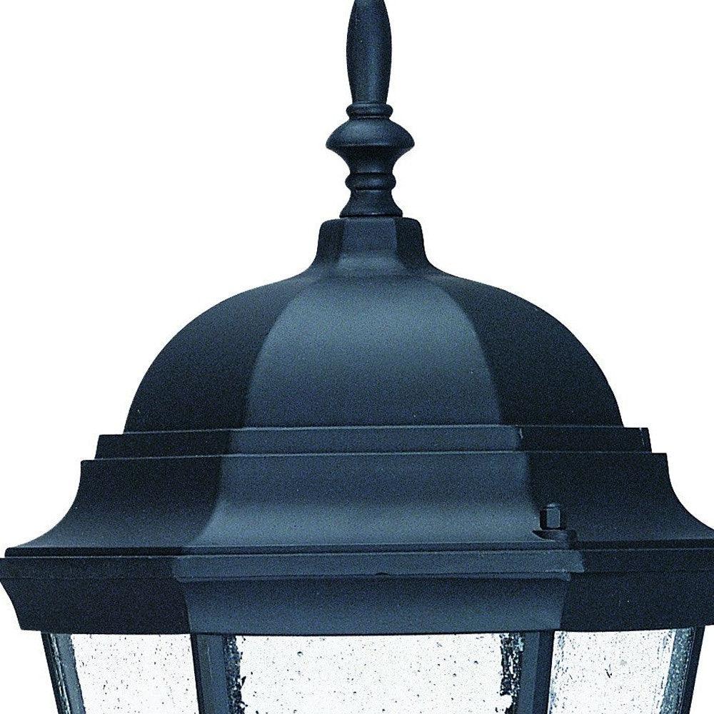 Matte Black Swing Arm Glass Lantern Wall Light - AFS