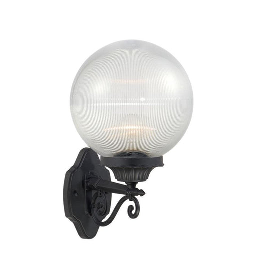 Matte Black Clear Acrylic Globe Wall Sconce - AFS