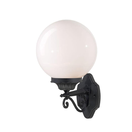 Matte Black Round Acrylic Globe Wall Sconce - AFS