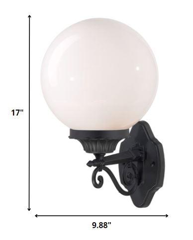 Matte Black Round Acrylic Globe Wall Sconce - AFS