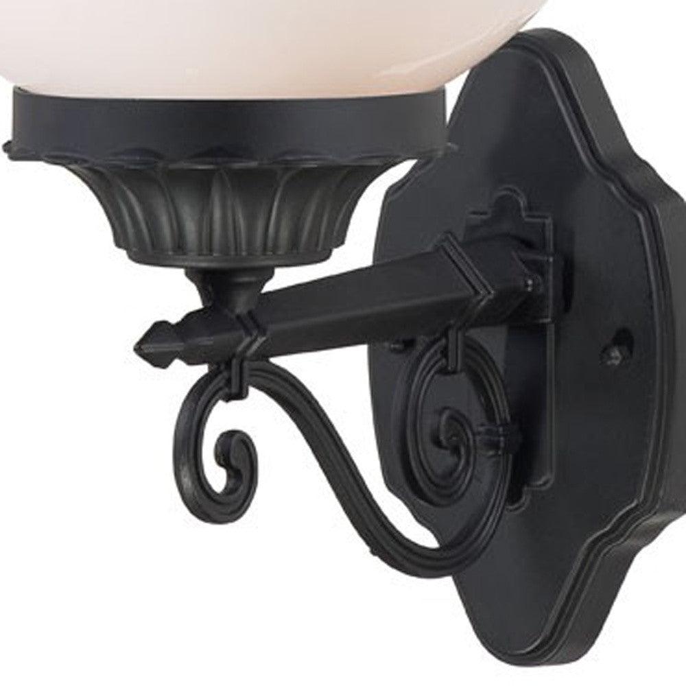 Matte Black Round Acrylic Globe Wall Sconce - AFS