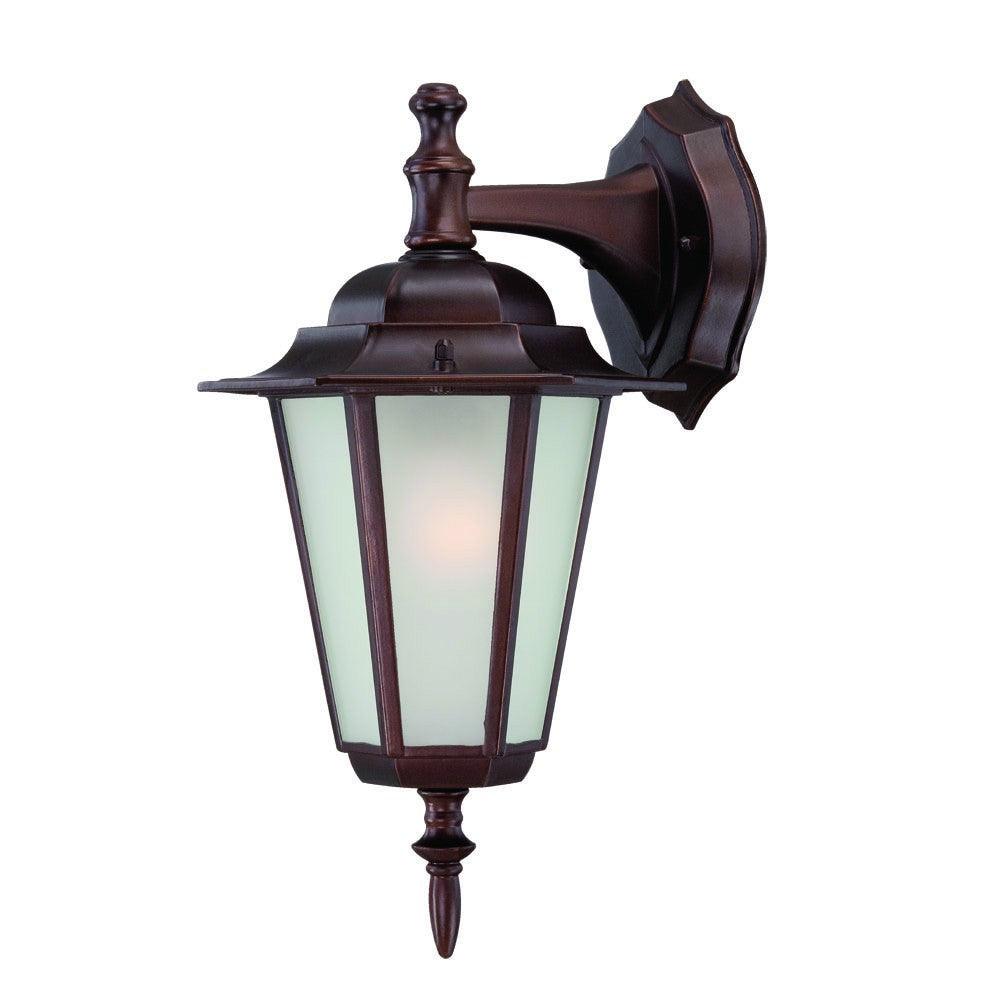 Bronze Frosted Glass Hanging Lantern Wall Light - AFS