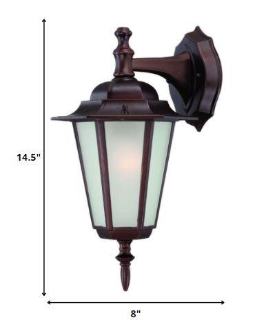 Bronze Frosted Glass Hanging Lantern Wall Light - AFS