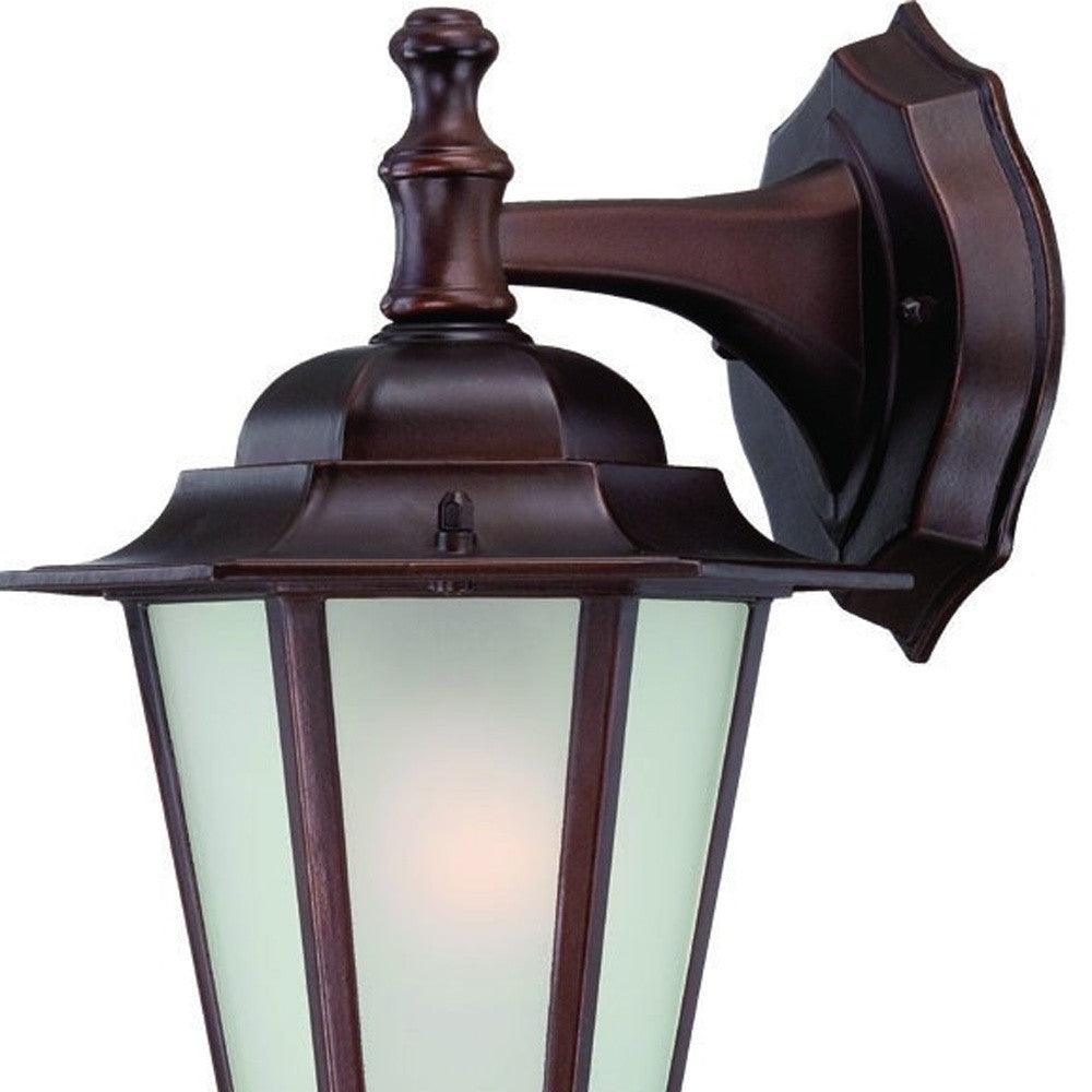 Bronze Frosted Glass Hanging Lantern Wall Light - AFS