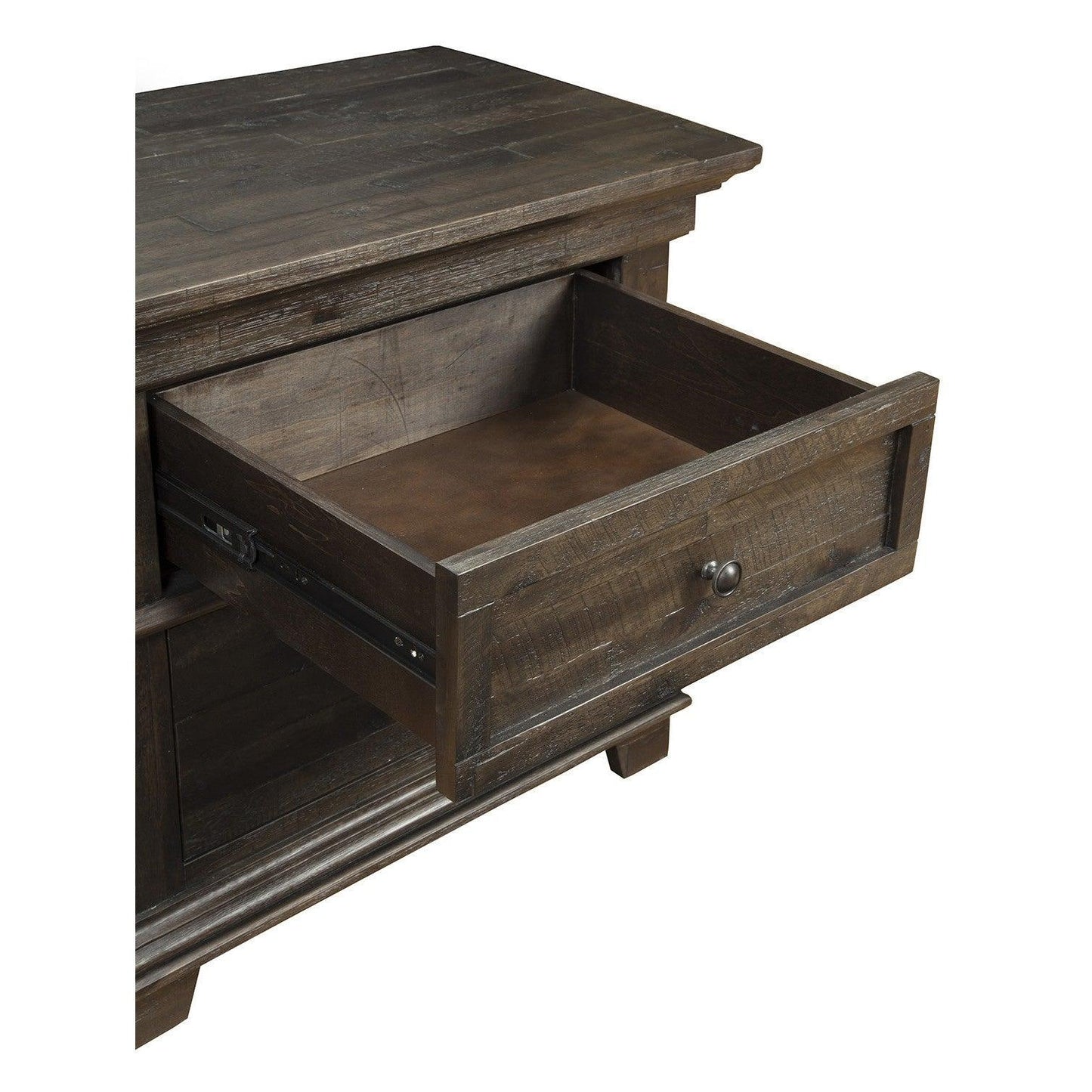 Distressed Dark Grey Wood 2 Drawer Nightstand - AFS