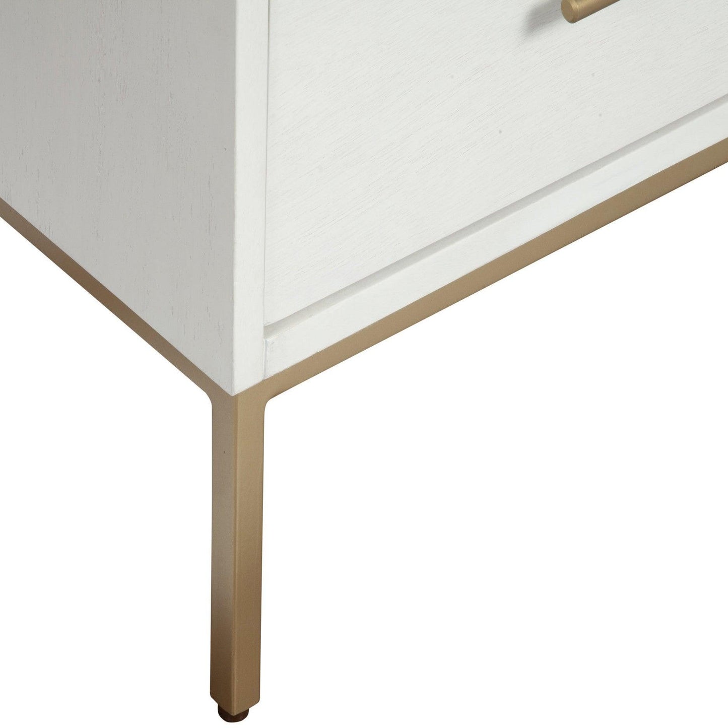 White and Gold Lines 2 Drawer Nightstand - AFS