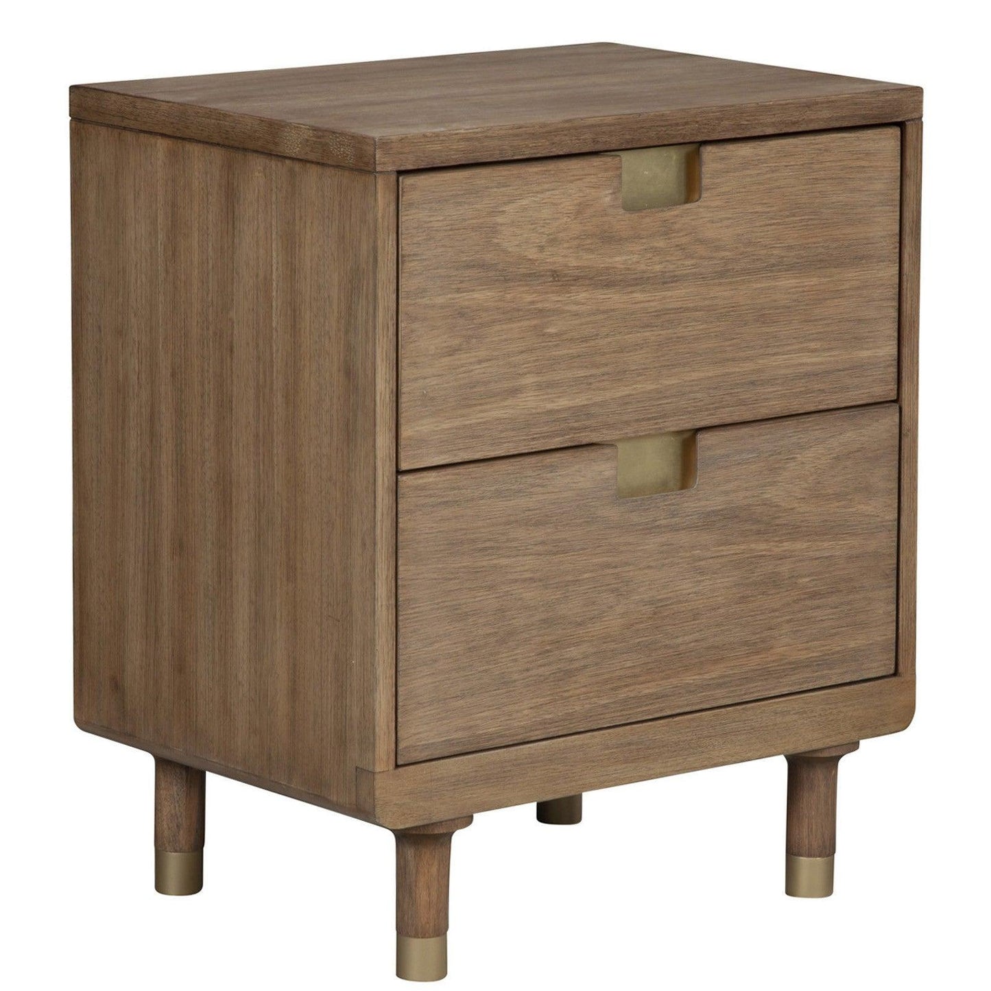 Sandy Brown and Gold 2 Drawer Nightstand - AFS