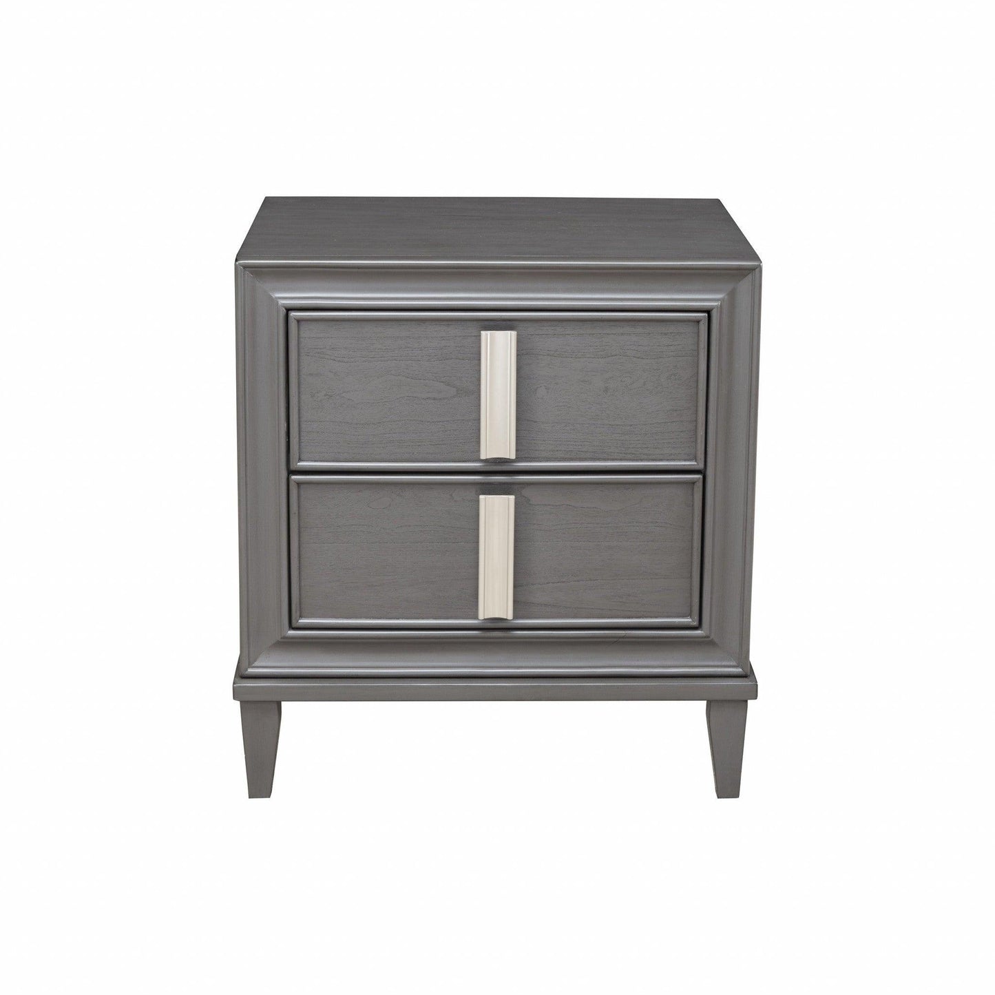 Dark Grey Contemporary 2 Drawer Nightstand - AFS