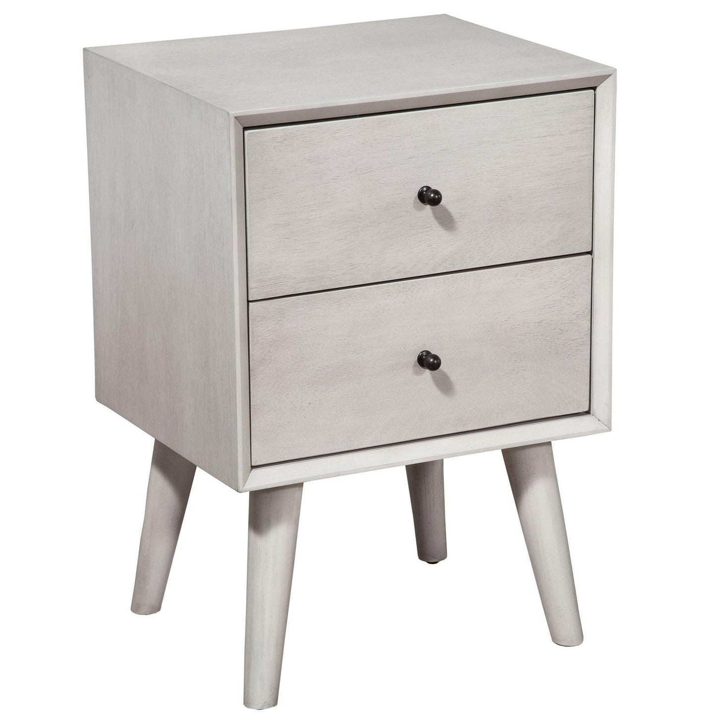 Gray Century Modern Wood 2 Drawer Nightstand - AFS