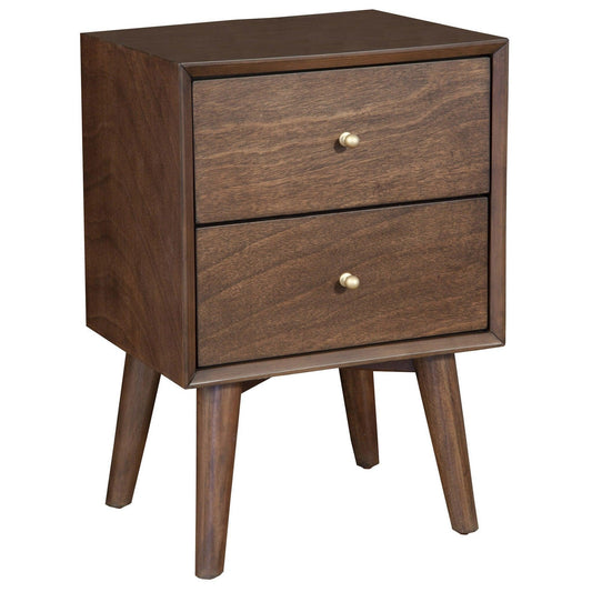 Dark Brown Century Modern Wood 2 Drawer Nightstand - AFS